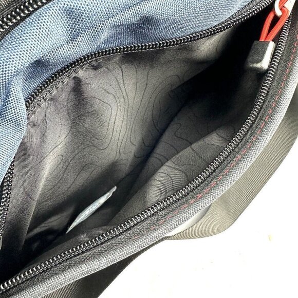 Mixi Messenger Bag Blue Canvas Mens Crossbody Travel Keep On Fighting Brand New - Picture 8 of 12